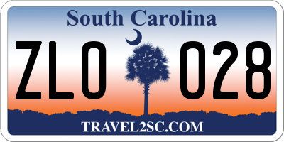 SC license plate ZLO028