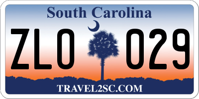 SC license plate ZLO029