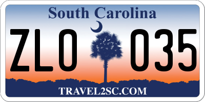 SC license plate ZLO035