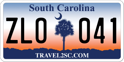 SC license plate ZLO041