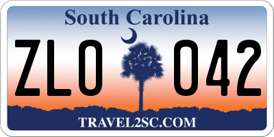 SC license plate ZLO042