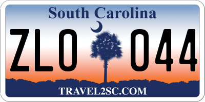 SC license plate ZLO044