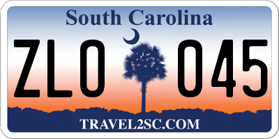 SC license plate ZLO045