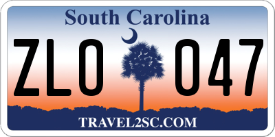 SC license plate ZLO047