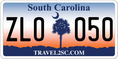 SC license plate ZLO050