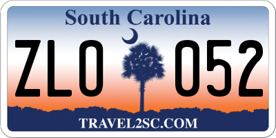 SC license plate ZLO052