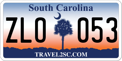 SC license plate ZLO053