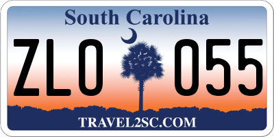 SC license plate ZLO055