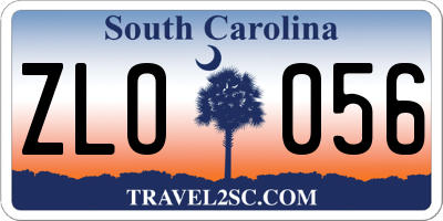 SC license plate ZLO056