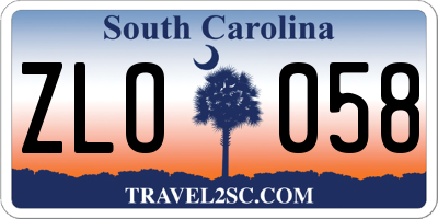 SC license plate ZLO058