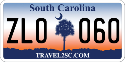 SC license plate ZLO060