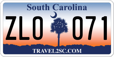 SC license plate ZLO071