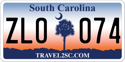 SC license plate ZLO074