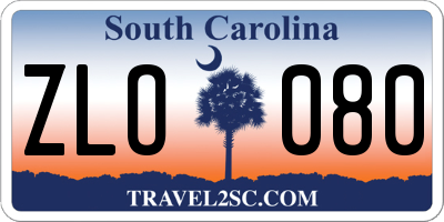 SC license plate ZLO080