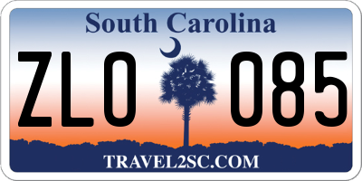 SC license plate ZLO085