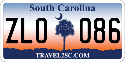 SC license plate ZLO086