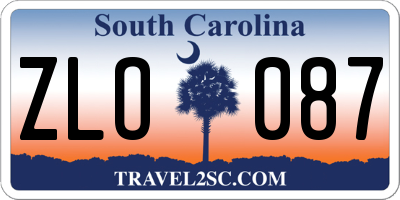 SC license plate ZLO087