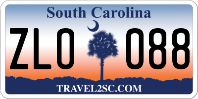SC license plate ZLO088