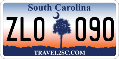 SC license plate ZLO090
