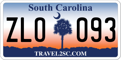 SC license plate ZLO093