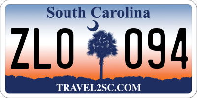 SC license plate ZLO094