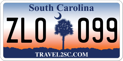 SC license plate ZLO099