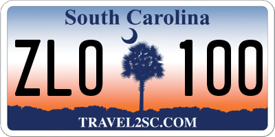 SC license plate ZLO100