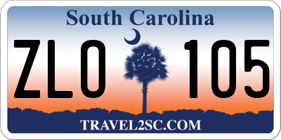 SC license plate ZLO105