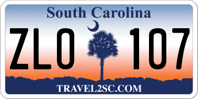 SC license plate ZLO107