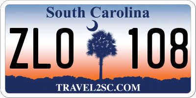 SC license plate ZLO108