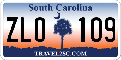 SC license plate ZLO109