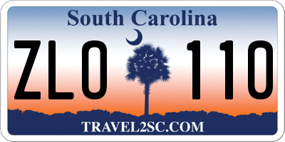 SC license plate ZLO110