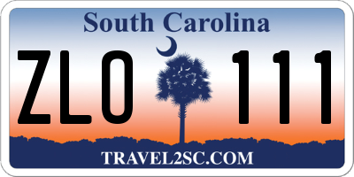 SC license plate ZLO111