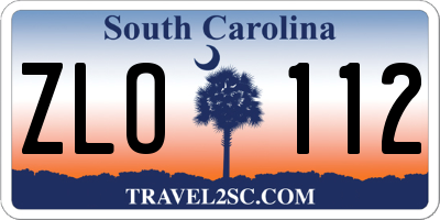 SC license plate ZLO112