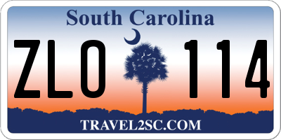 SC license plate ZLO114