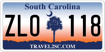 SC license plate ZLO118