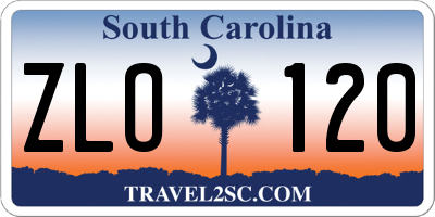 SC license plate ZLO120