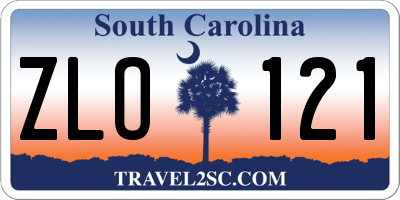 SC license plate ZLO121