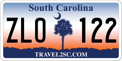 SC license plate ZLO122