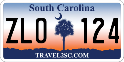 SC license plate ZLO124