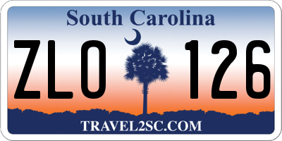 SC license plate ZLO126