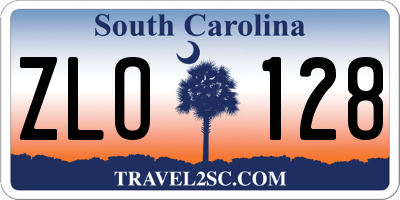 SC license plate ZLO128