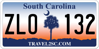 SC license plate ZLO132