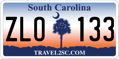 SC license plate ZLO133