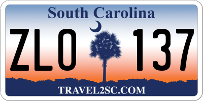 SC license plate ZLO137