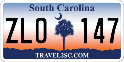 SC license plate ZLO147
