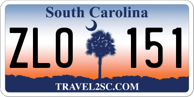 SC license plate ZLO151