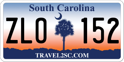 SC license plate ZLO152