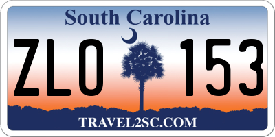 SC license plate ZLO153