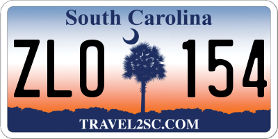 SC license plate ZLO154
